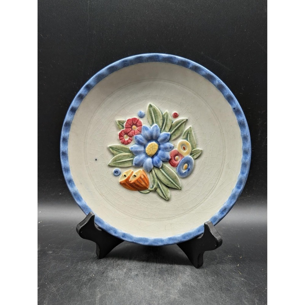 Rorstrand Primavera Wall Plate Einar Lonegren Hand Painted Relief Sweden 1039 KE